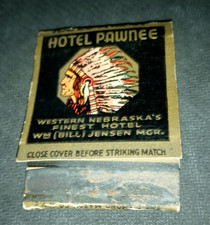 North Platte, Western Nebraska Matchbook Hotel Pawnee Indian Chief picture