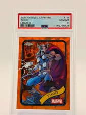 2025 Topps Marvel Sapphire #119 Thor Orange /25 PSA 10 picture