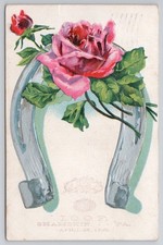 1908 I.O.O.F. Shamokin PA Postcard w/ Roses & Horseshoe Good Luck picture