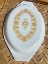 Vintage Pyrex 1 1.5 QT Casserole Divided Dish Butterfly Gold Oval LID ONLY 1970s picture