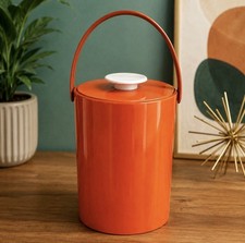 MCM Bright Orange Ice Bucket XL 11x8” Brady Bunch Vibe USA Made picture