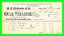 1880 Adrian MI M.E. Chittenen & Co. Oils Tobaccos Wicks Matches Letter Head Bill picture