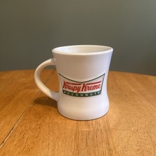 Rare Error Vintage Krispy Kreme Doughnuts 3-D  Raised “Double Sided” Logo Mug. picture