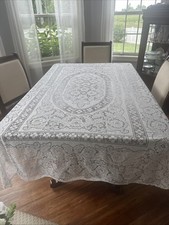 QUAKER Vintage Lace SOFT  Tablecloth 88” X 60 