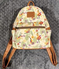 Loungefly Disney Pixar UP Mini Backpack Floral Bird Print Beige Brown Multicolor picture