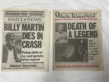 NY Daily News & Post 12/26/89 Billy Martin Dead Crash Yankees Vintage picture