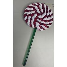 Glass Candy Cane Peppermint Lollipop Swirl Ornament Candy Land Decor Christmas picture