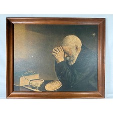 Vintage Grace by Eric Enstrom Framed Artwork Religious Wall Art Old Man Praying picture