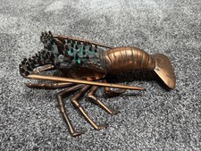 VTG NAUTICAL FISHERMAN OCEAN 12” COPPER LOBSTER RARE picture