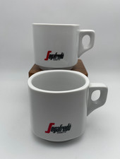 Segafredo Zanetti Italian Espresso Demitasse Cups 6oz Porcelain Vintage S/2 C58 picture