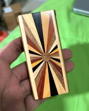 Original Large Teak Wood Dugout 3 and 3/4 inch One Hitter Slide Top Sunset Art picture