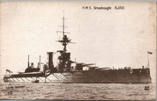 British Royal Navy Dreadnought AJAX - RPPC Photo  WWI  c1910s picture