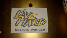 VINTAGE LIVE HARD YELLOW Stickers Decals OLD STOCK ORIGINAL picture