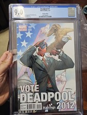 Deadpool #1 2013 Vote Deadpool Hastings Edition Marvel CGC 9.0 Graded See Pics picture
