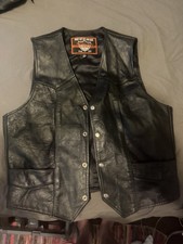 Harley Davidson Leather Hein Gericke Sleeveless Riding Vest Mens Size L Vintage picture