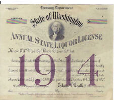 1914 Washington State LIQUOR License picture