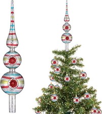 Vintage Mercury Glass Flower Christmas Tree Topper 12