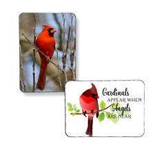 Set of 2 Red Cardinal Art Print Magnets Cardinals Appear Condolences Gift 3