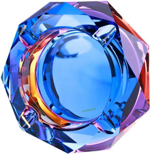 Heavy K9 Crystal Ashtray for Cigarettes – Cool Color-Changing Glass Ash Tray for picture