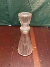Vtg  Iridescent Glass Perfume Bottle With Stopper Small Decanter Ridged Glass picture