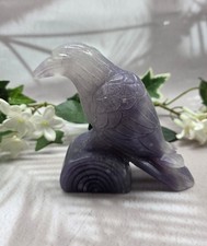 Lepidolite Raven Crow Hand Carved Purple Crystal Bird Gemstone 1LB 7.5OZ picture