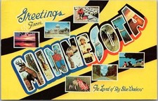 Vintage MINNESOTA Large Letter Postcard 
