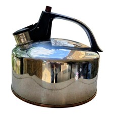 Vtg Regal Ware Stainless Steel Copper Bottom Whistling Tea Kettle 2.5 Qt USA picture