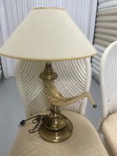 Rare Chapman 1977 RAMS horn And Brass Table Lamp Two Sockets picture