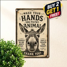 Humorous Nice Ass Restroom Metal Sign Funny Bathroom Donkey Tin Plaque 8x12 picture