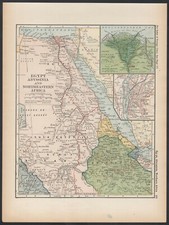 Egypt Abyssinia - Australasia & Melanesia Original 1922 Atlas Map Page in Color picture