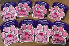Imagine This Pink Scribble Paw Car Magnet I Love My Dog - Choose Breed picture