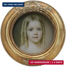 Vintage 3x3 Round Picture Frame, Small Antique Gold Frame 3 x 3 Round picture