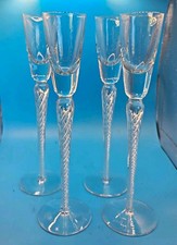 Vtg Bohemia Crystal Crystalex BOC270 Air Twist Aperitif Cordial Glasses Set of 4 picture