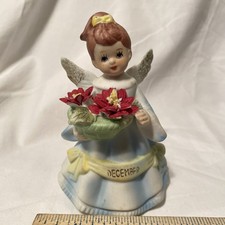 Vtg Napco December Birthday Angel Figurine Poinsettia 2TW-125 Taiwan picture