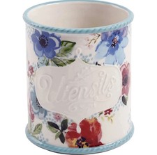 New The Pioneer Woman Melody Floral Utensil Holder Stoneware Kitchen Chef Baker picture