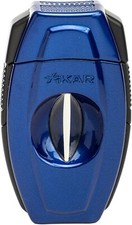 XIKAR Flip Dual Cigar Cutter, V-Cut & Straight Cut Cigar Cutter, Blue picture