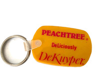 Vintage DeKuyper Peachtree Schnapps Advertising keychain key ring 1980's picture