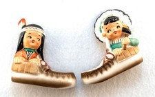 Native American Chief & Beautiful Princess Salt & Pepper Shakers-Vintage picture