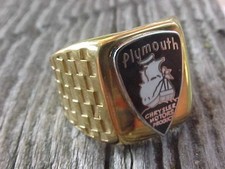 1930s PLYMOUTH MAYFLOWER SHIP GOLD CHECKER CHROME RING #9 NOS MoPaR CLASS UNIQUE picture