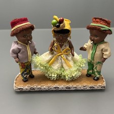 Vintage Jamaican Figurines Traditional Costumes Smoking Tobaciana Folk Art 70s picture
