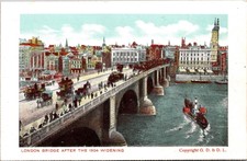 London England London Bridge After 1904 Widening Historic Landmark WB Postcard picture