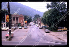 sl84 Original slide 1973 Shell Gas Station cars small town 309a picture