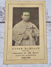 Vintage St. Damien of Molokai Portrait Card - Apostle of the Lepers 1840-1889 picture