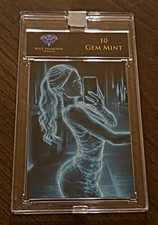 Glowing Silhouette Blue Diamond Grade 10 GEM MINT Graded Custom Trading Card picture