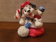 1997 Enesco Disney 101 Dalmatians Resin Figurine Spotted For The Holidays 3” picture