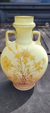 Antique Mt Washington Double Handle Vase With Painted Floral Design picture