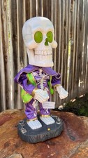 Vintage Gemmy Big Head Skeleton Animated Dancing Halloween Super Freak WORKS picture