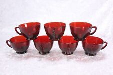 Lot of 7 Vintage Royal Ruby Red Punch Cups Anchor Hocking picture