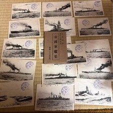 1928 Imperial Japanese Navy Warship Postcards Set of 16 Pre-WWII Showa Era Naval picture