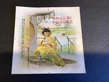 Antique 1930s Banzai Pongee Handkerchiefs Product Label Prototype Geisha Girl picture